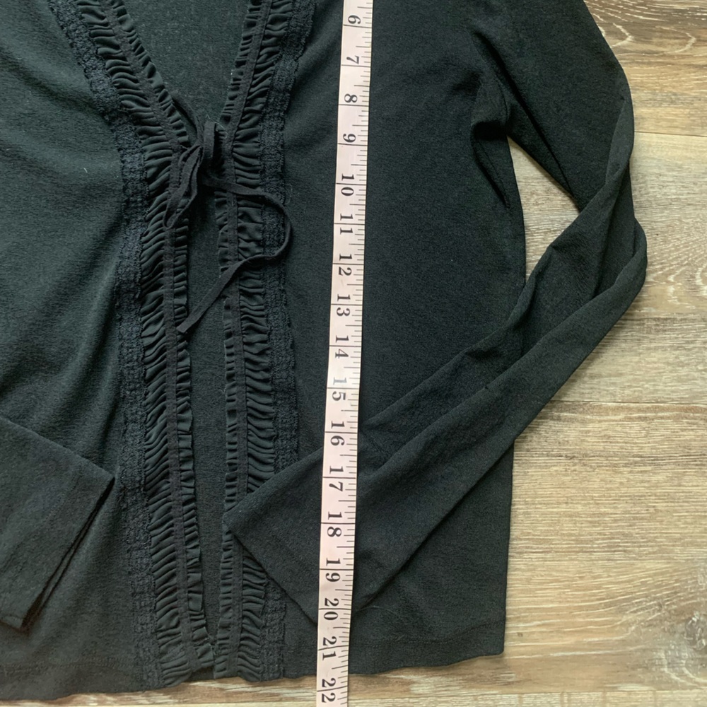 Express Black Ruffled Cardigan M - Picture 5 of 6